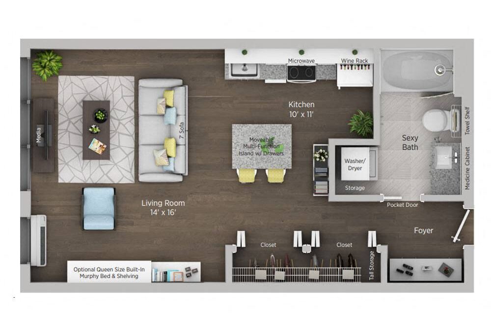 0 bedroom apartment for rent