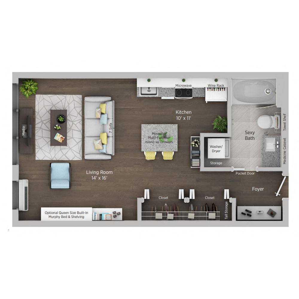 0 bedroom apartment for rent